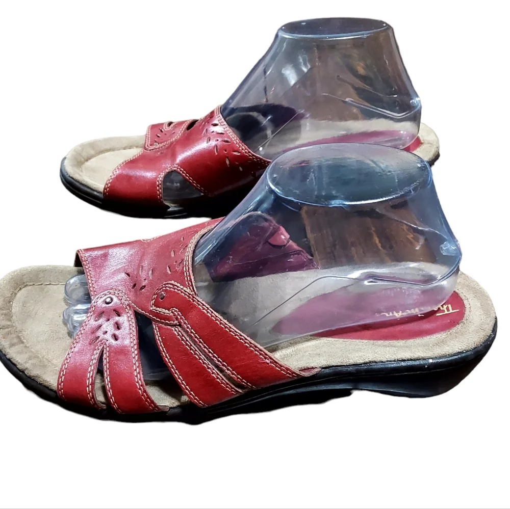 Thom McAn Shoes Sandals 11w Red Footwear Open Toe Comfort. 1.5